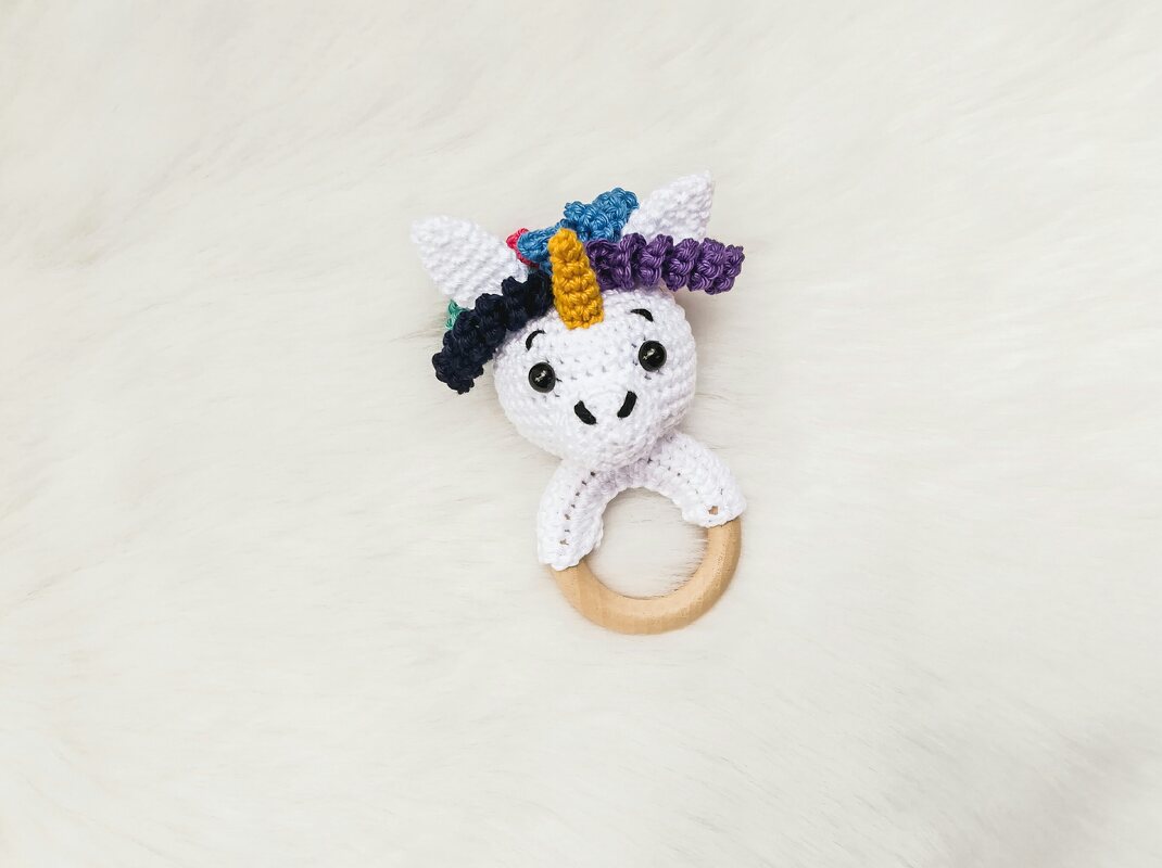 Crochet Pattern, Unicorn Rattle, crochet Babyrattle