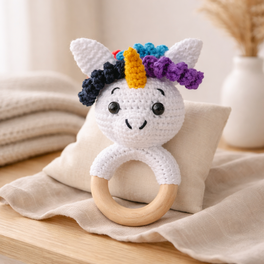 Crochet Pattern, Unicorn Rattle, crochet Babyrattle