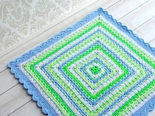 Häkelanleitung Viereckiger bunter Teppich in beliebiger Größe