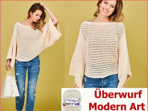 Überwurf Modern Art mit BANDY von Woolly Hugs stricken