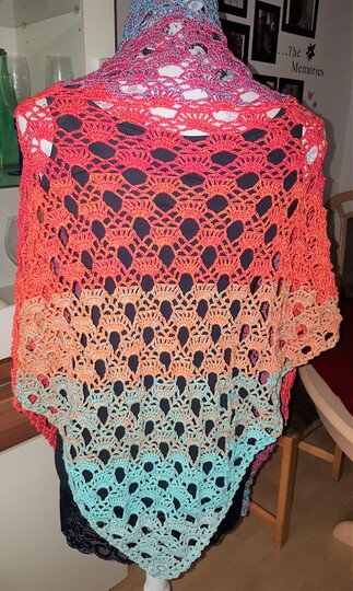 Dreieckstuch "Kirschblüte2", Häkelanleitung