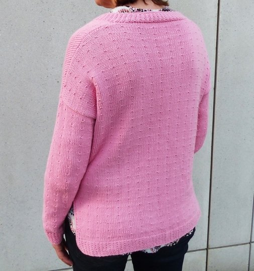 Strickanleitung, Rosa Strickjacke aus Baumwolle