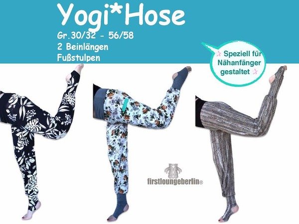 Yogi.HOSE - Yogahose Damen in 9 Größen 30/32 bis 56/58 Nähanleitung mit Schnittmuster von firstloungeberlin