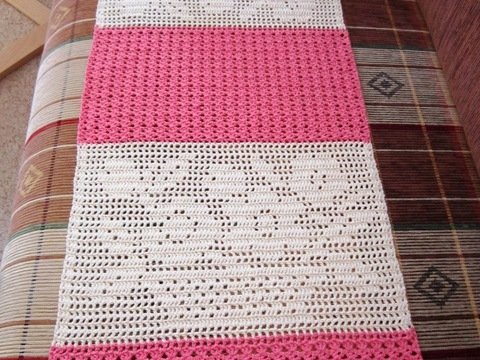 Häkelanleitung für Tischläufer # Frühling #