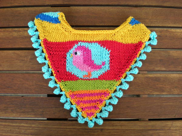 Baby Bib - Neckerchief - Knitting pattern - Bandana