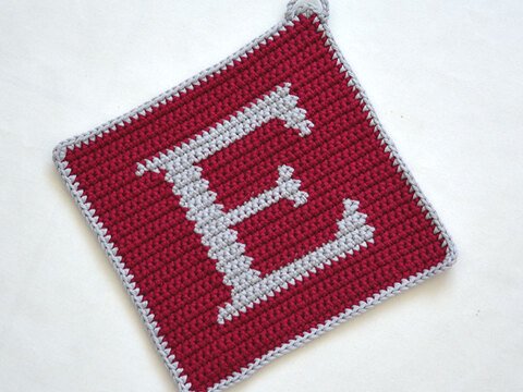 "E" Buchstaben Topflappen Häkel-Anleitung inkl. Häkel-Grundkurs