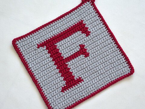 "F" Buchstaben Topflappen Häkel-Anleitung inkl. Häkel-Grundkurs