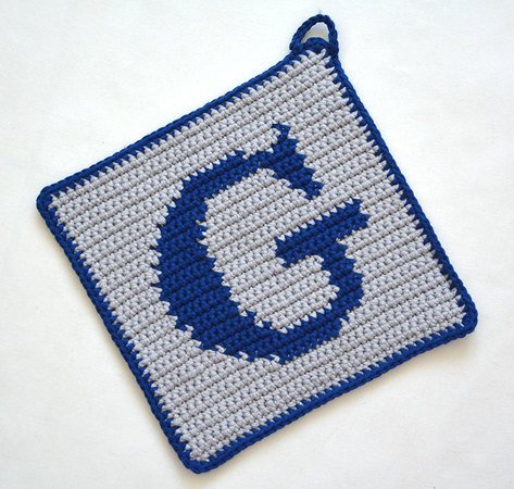 Letter "G" Potholder Crochet Pattern - for beginners