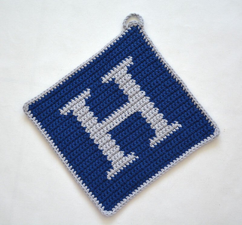Letter "H" Potholder Crochet Pattern - for beginners