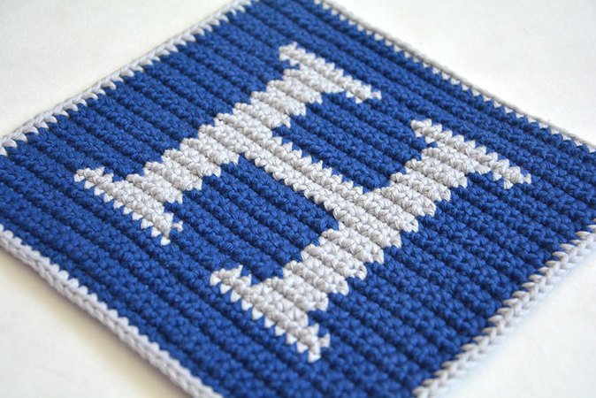 Letter "H" Potholder Crochet Pattern - for beginners