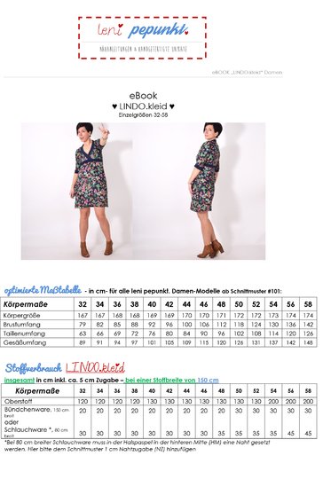 eBOOK # 110 LINDO.kleid Einzelgrößen 32-58