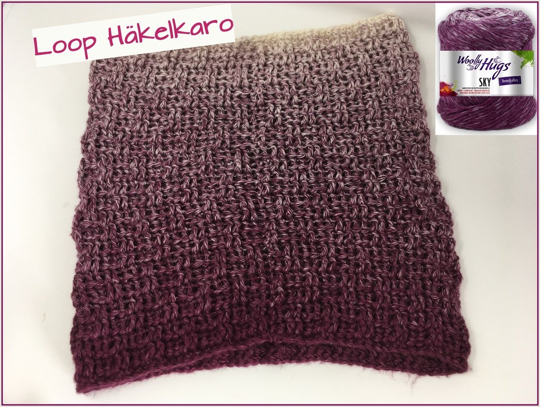 Loop Häkelkaro mit SKY von Woolly Hugs häkeln