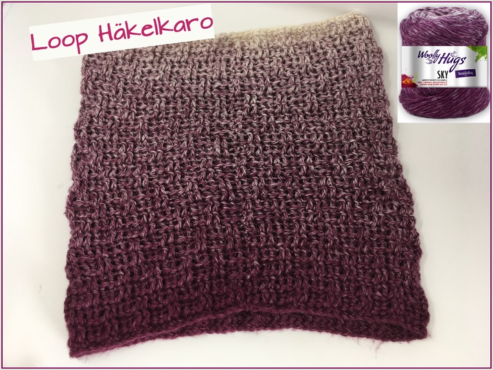 Loop Häkelkaro mit SKY von Woolly Hugs häkeln