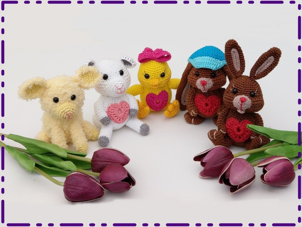 Häkelanleitung Oster-Trio Hase, Lamm, Küken