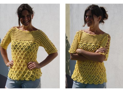 Häkel-Wende-Shirt SOMMERHIT (Gr. S/M, L/XL)