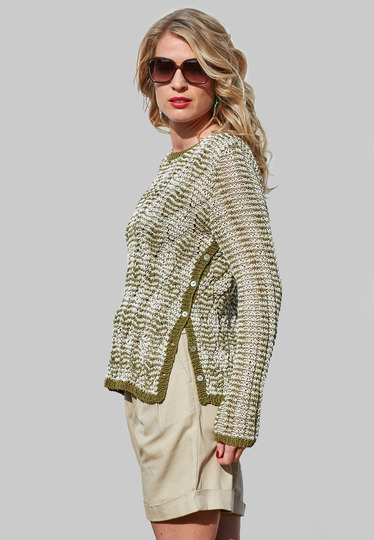 Strickpulli Marlies mit Rauten- und Streifenmuster