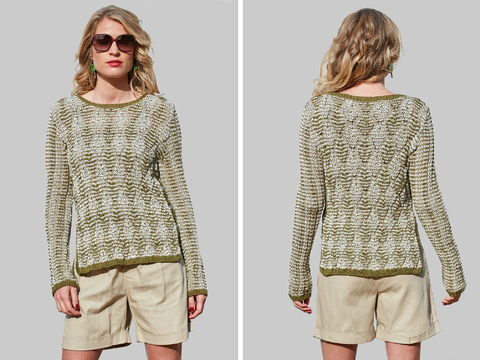 Strickpulli Marlies mit Rauten- und Streifenmuster