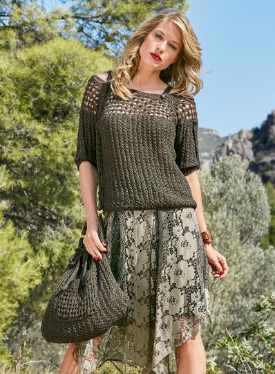 Strickanleitung Pulli Nelli inklusive passender Umhängetasche