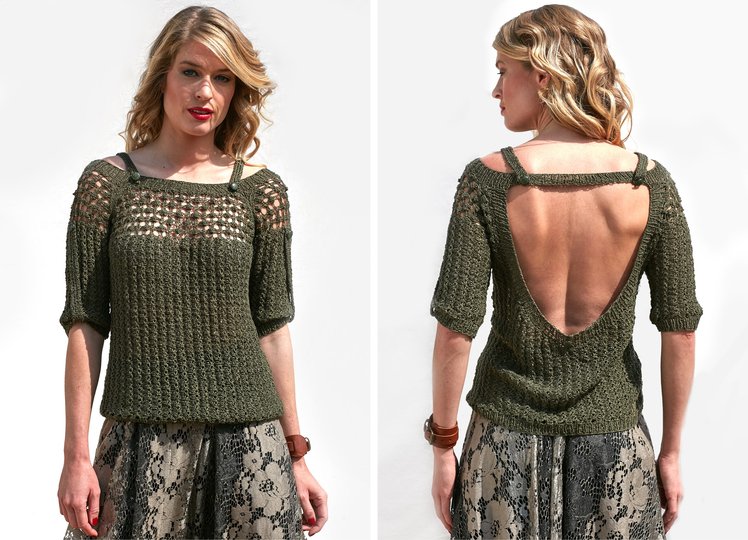 Strickanleitung Pulli Nelli inklusive passender Umhängetasche