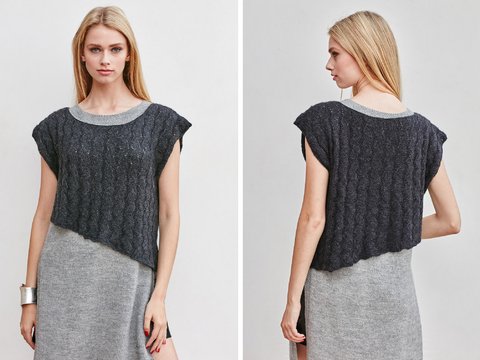 Strickanleitung Longpulli   asymmetrischer Pulli Charlene im Set