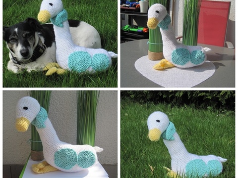 Häkelanleitung Bertha Gans ca. 27 cm hoch