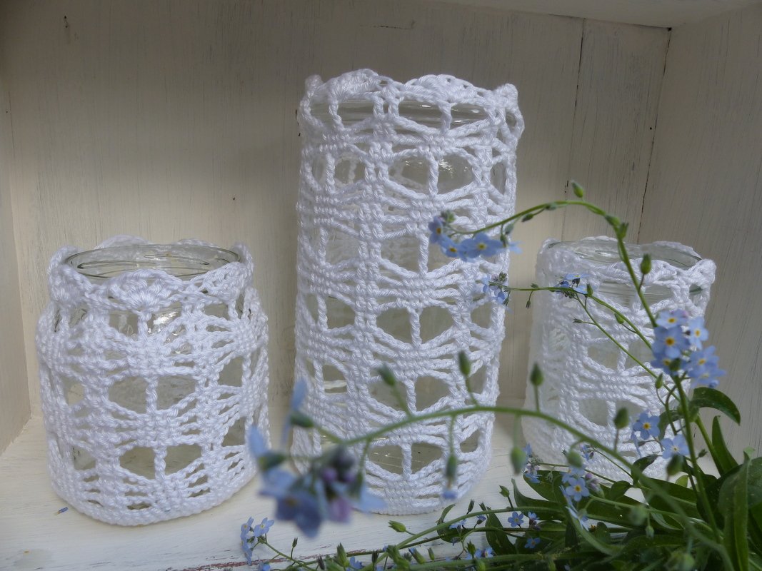 Häkelanleitung Windlicht / Vase