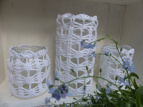 Häkelanleitung Windlicht / Vase