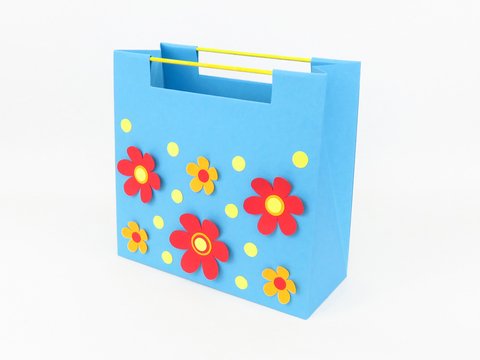 Geschenktasche mit Stäbchengriffen – Bastelvorlagen und Anleitung