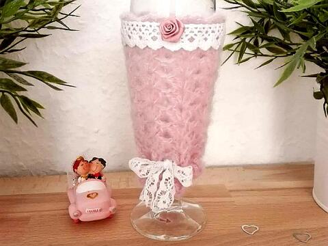 Häkelanleitung Sektglas-Hülle