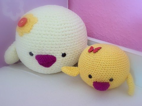 Kuscheltier häkeln - Kuschel-Küken einfach - Häkelanleitung PDF