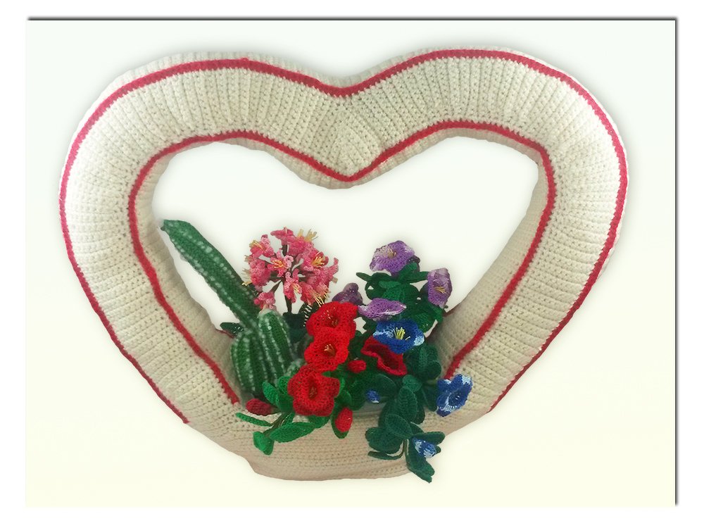 Häkelanleitung - Pflanzschale Herz