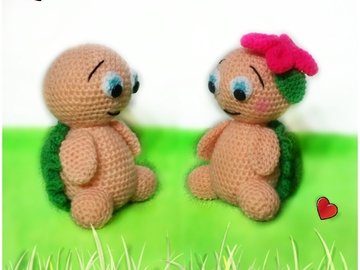 Crochet pattern for love turtles PDF english-deutsch-dutch
