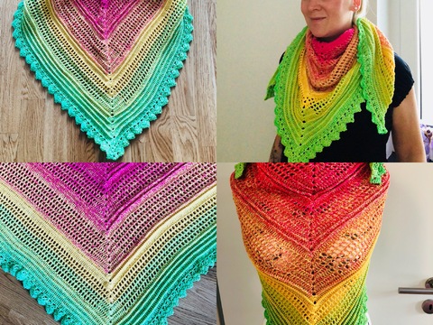 Häkelanleitung Tuch "Blütengeflüster"