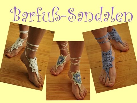 Häkelanleitung Barfuß-Sandalen Starflower - nicht nur für Hippies