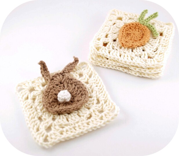 Häkelanleitung Granny Square Hase / Möhre