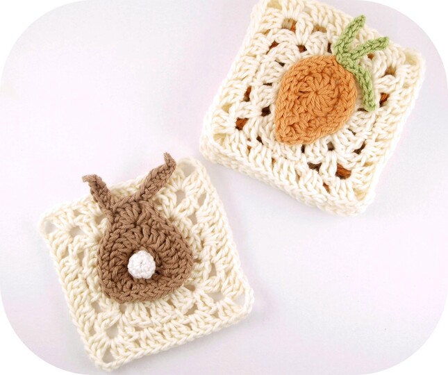 Häkelanleitung Granny Square Hase / Möhre