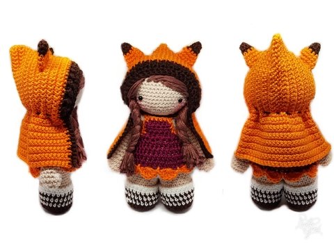 Häkelanleitung TAMITUZI Ankleide Puppe Kostüm FOXY