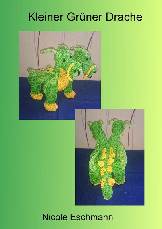 Doppelkopf Drache Grün - Amigurumi - Bild 5