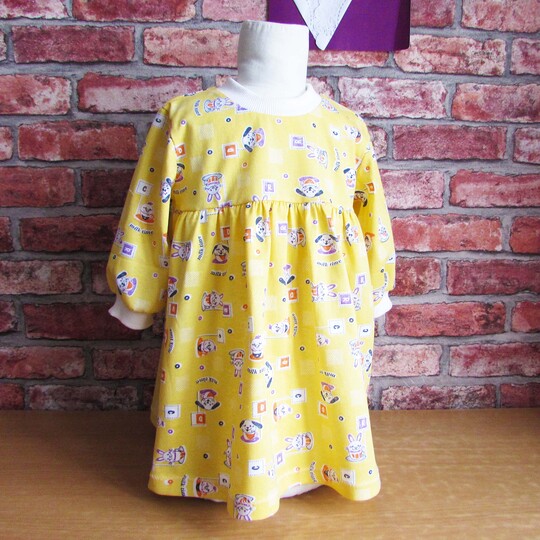 Knitted Dress for girl, short and long sleeves,dress for home, sewing pattern, sizes 1-7 years.