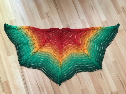 Häkelanleitung für Schultertuch Sunset