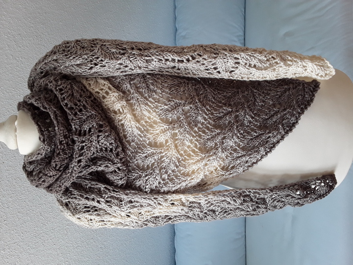 Tuch "Leaves-Stripes" mit SKY von Woolly Hugs gestrickt