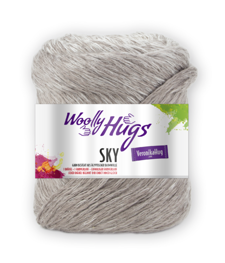 Tuch "Leaves-Stripes" mit SKY von Woolly Hugs gestrickt