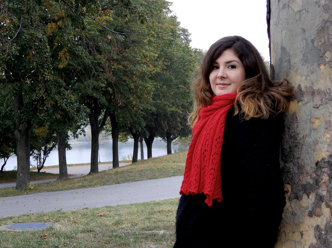 Knitting pattern lace scarf "Poppy"