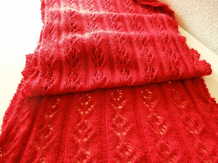 Strickanleitung Lace-Schal mit Blumen "Poppy"
