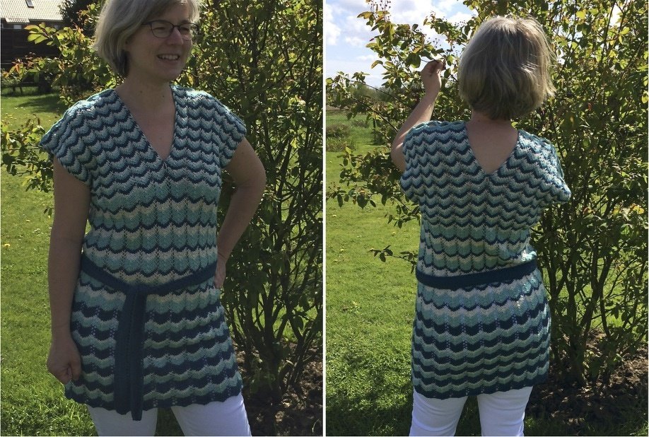 Strickanleitung für Tunika im Wellenmuster