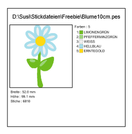 Stickdatei Blume Free