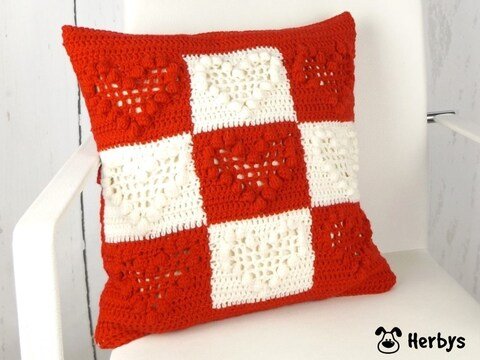 Häkelanleitung Kissenüberzug "Herzilein"