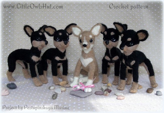 059 Crochet Pattern - Toy Terrier dog - PDF file Amigurumi by Chirkova CP