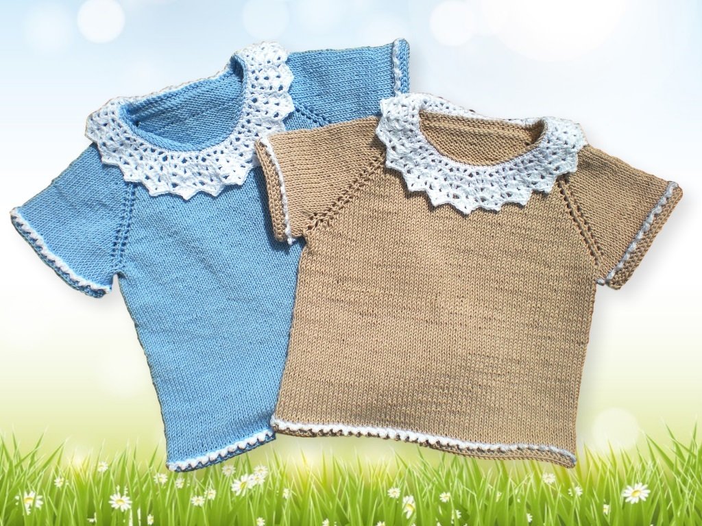 Pullover Raglan von oben - Strickanleitung in 2 Größen