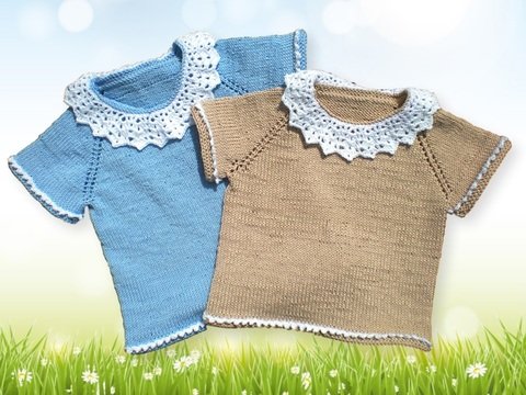 Pullover Raglan von oben - Strickanleitung in 2 Größen